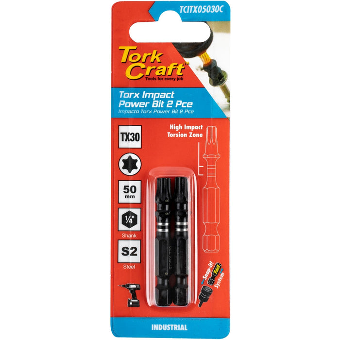 Tork Craft | Impact Bit Torx 50mm 2Pc - Various Sizes