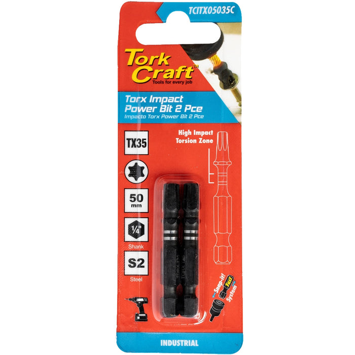 Tork Craft | Impact Bit Torx 50mm 2Pc - Various Sizes