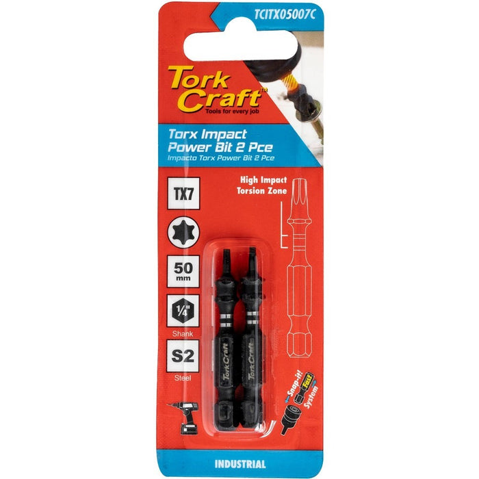 Tork Craft | Impact Bit Torx 50mm 2Pc - Various Sizes