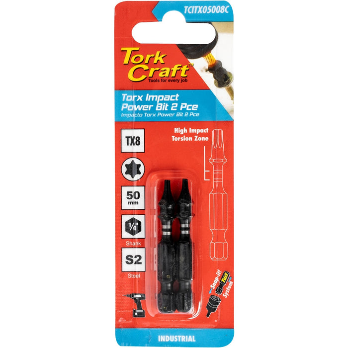 Tork Craft | Impact Bit Torx 50mm 2Pc - Various Sizes