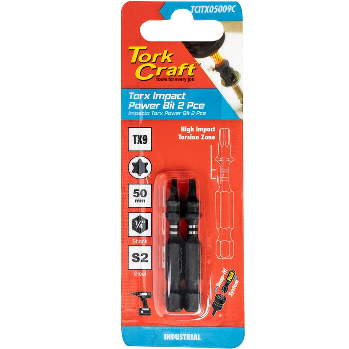 Tork Craft | Impact Bit Torx 50mm 2Pc - Various Sizes