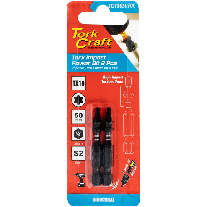 Tork Craft | Impact Bit Torx 50mm 2Pc - Various Sizes