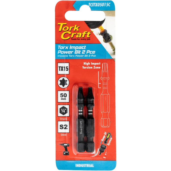 Tork Craft | Impact Bit Torx 50mm 2Pc - Various Sizes