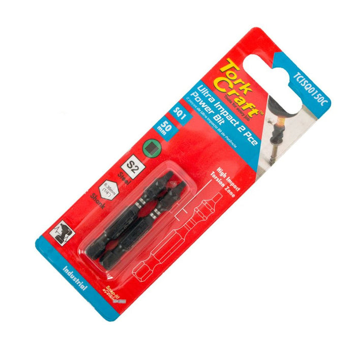 Tork Craft | Impact Square Recess Power Bit No.1X50mm SQ1 2Pc