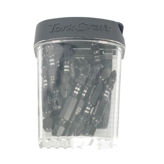 Tork Craft | Insert Bit Impact PZ2 x 50mm Tic Tac Case PZ2 15Pc