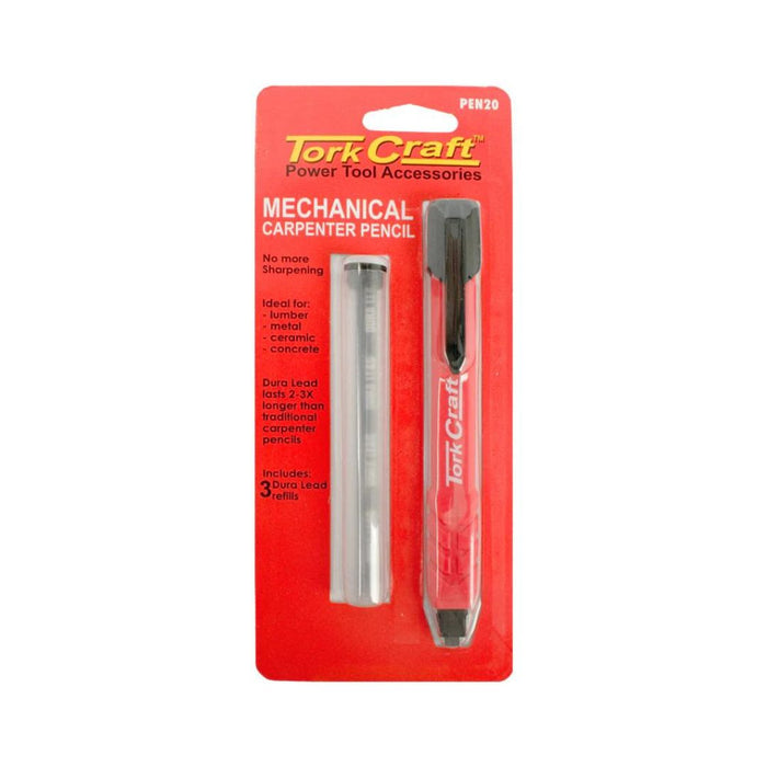 Tork Craft | Mechanical Carpenters Pencil + 3 Lead Refills