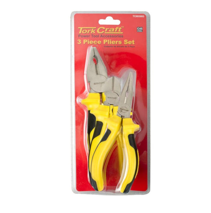 Tork Craft | Pliers Kit Combination/Side/Long Nose Plier 3Pc