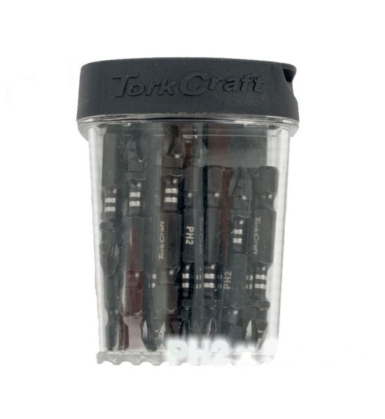 Tork Craft | Power Bit Impact PH2 x 50mm Tic Tac Case PH2 15Pc