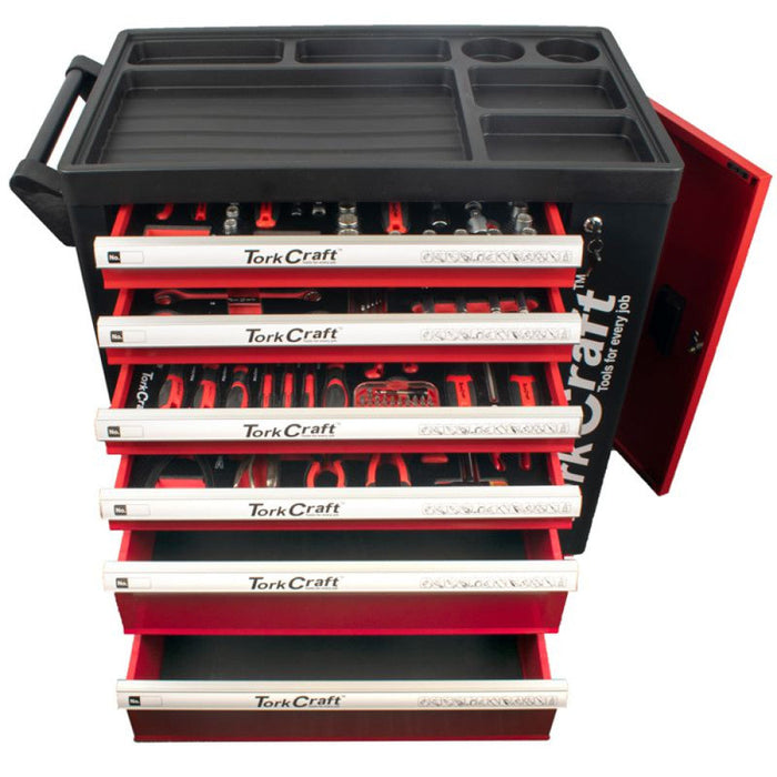 Tork Craft | Roller Tool Cabinet 6 Drawer on Castors with 184Pc of Tools