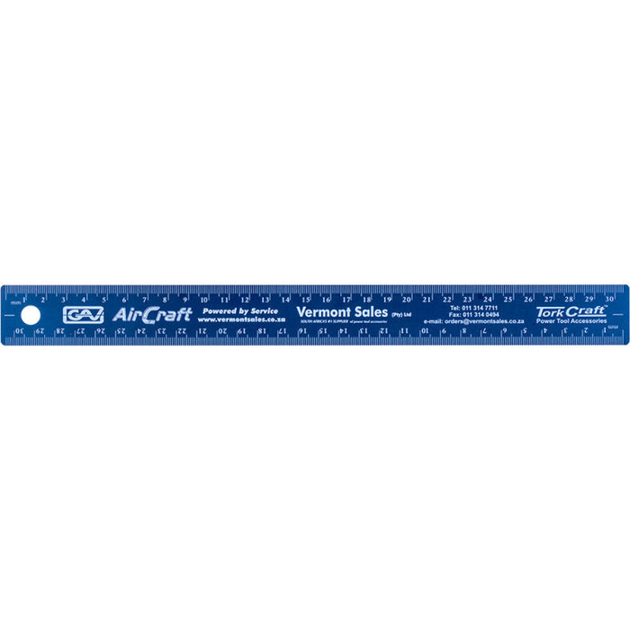 Tork Craft | Ruler Blue 300mm Cork Backed Stainless Steel