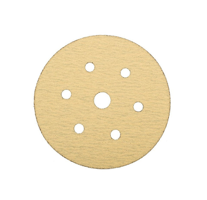 Tork Craft | Sanding Disc Gold 150mm 6+1 Holes Hook & Loop 50Pc - Various Grits