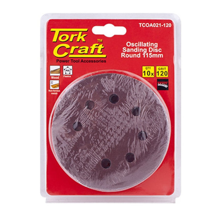 Tork Craft | Sanding Disc Oscillating Round 115mm 10Pc - Various Grits