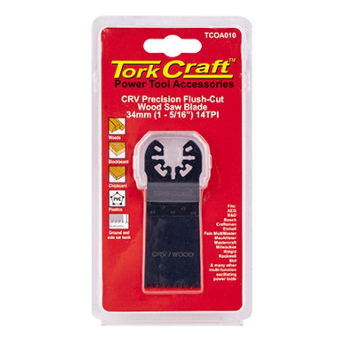 Tork Craft | Saw Blade Quick Change Oscillating Flush Cut Wood 34mm (1-5/16") 14Tpi CrV