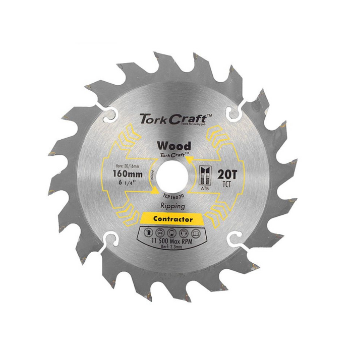 Tork Craft | Saw Blade TCT 160X20T 20/16mm General Purpose