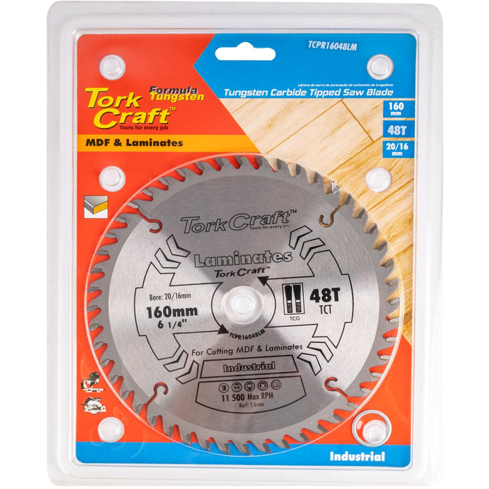 Tork Craft | Saw Blade TCT 160x48T 20/16mm TCG Positive Professional Industrial