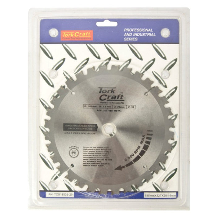 Tork Craft | Saw Blade TCT 185X32T 20/16mm Steel Cutting