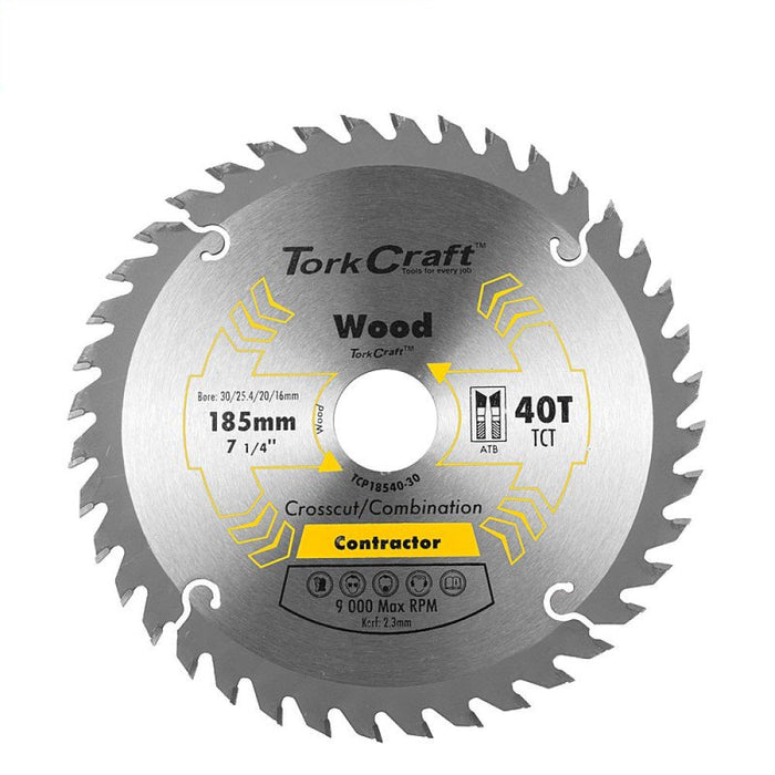 Tork Craft | Saw Blade TCT 185X40T 30/20/16/1 Contractor