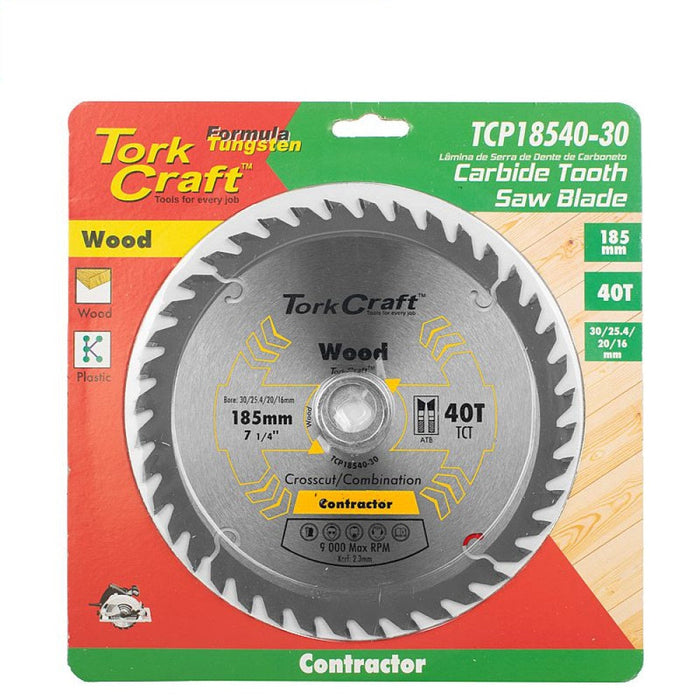 Tork Craft | Saw Blade TCT 185X40T 30/20/16/1 Contractor