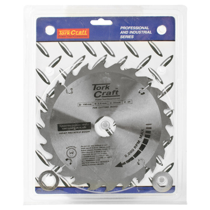 Tork Craft | Saw Blade TCT 190X24T 30/20/16mm ATB Positive Professional Industrial