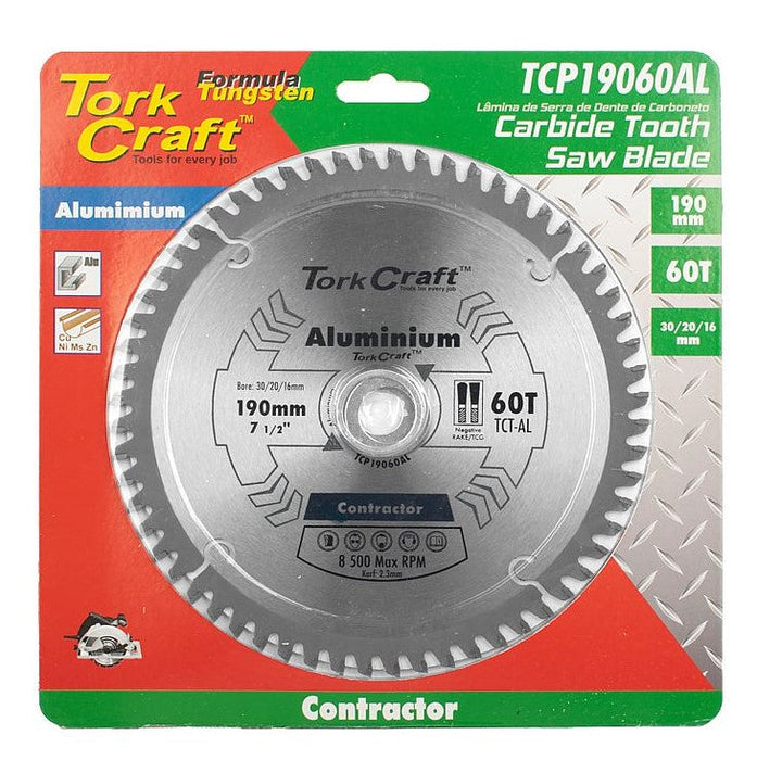 Tork Craft | Saw Blade TCT 190x60T 16mm Aluminium Contractor - BPM Toolcraft