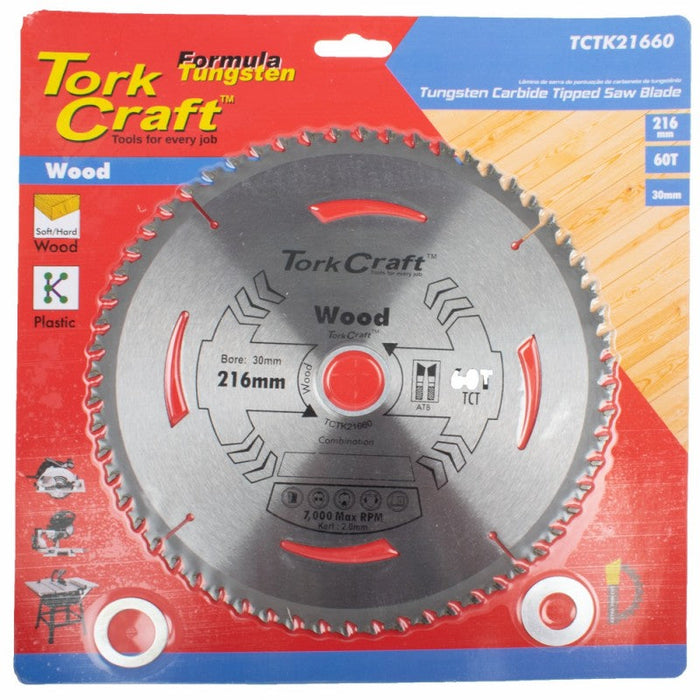 Tork Craft | Saw Blade TCT 216X60T 30mm Wood