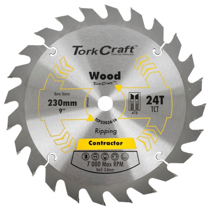 Tork Craft | Saw Blade TCT 230X24T 16mm Contractor