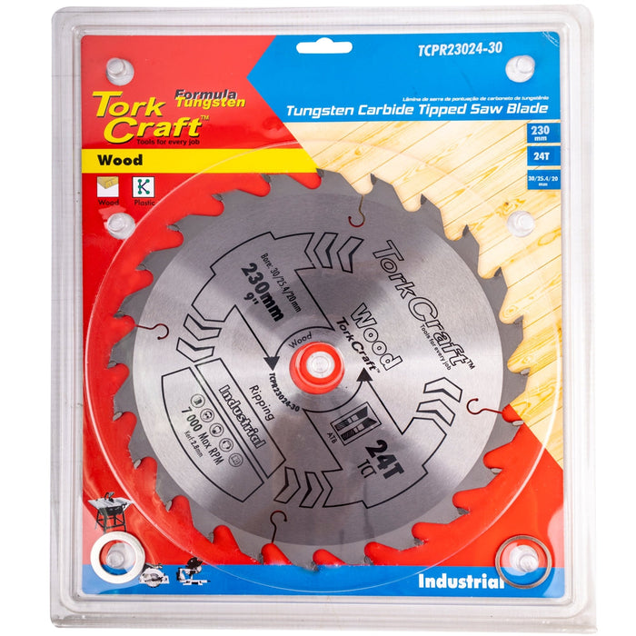 Tork Craft | Saw Blade TCT 230X24T 30/25,4/20mm ATB Positive Professional Industrial