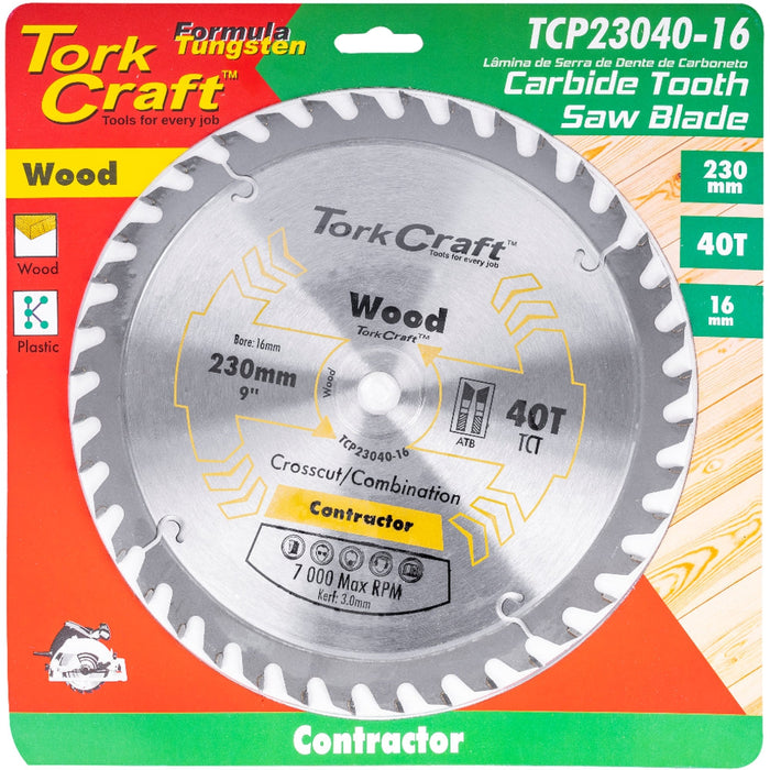 Tork Craft | Saw Blade TCT 230X40T 16mm Contractor