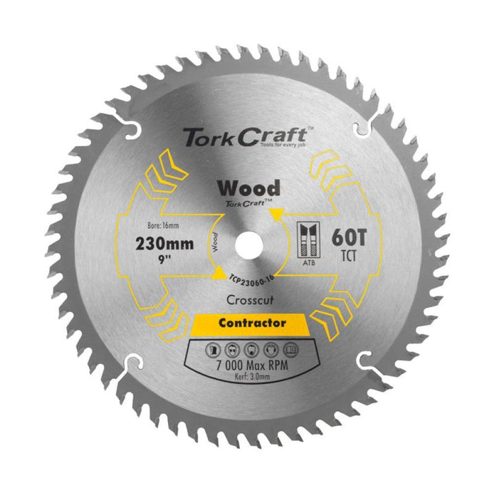 Tork Craft | Saw Blade TCT 230X60T 16mm Contractor