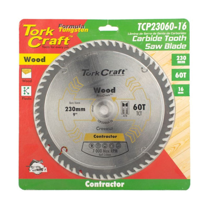 Tork Craft | Saw Blade TCT 230X60T 16mm Contractor