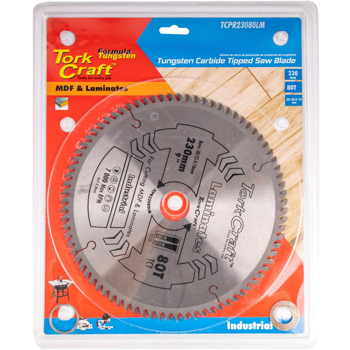 Tork Craft | Saw Blade TCT 230X80T 30/25,4/16mm TCG Positive Professional Industrial