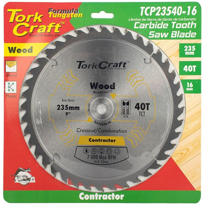 Tork Craft | Saw Blade TCT 235X40T 16mm Contractor