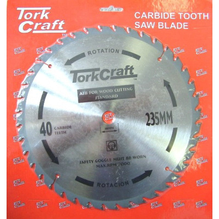 Tork Craft | Saw Blade TCT 235X40T 16mm General Purpose Combination