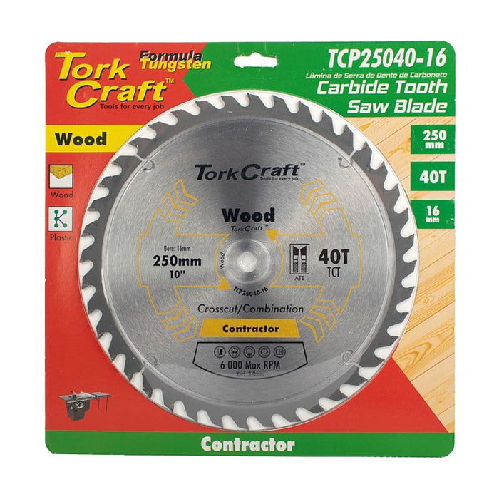 Tork Craft | Saw Blade TCT 250X40T 16mm Contractor