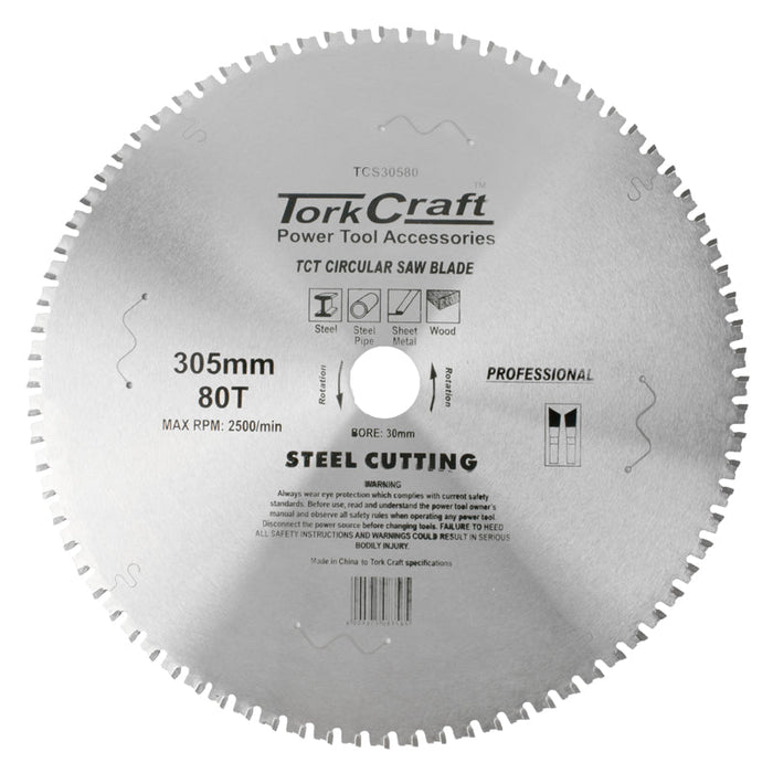 Tork Craft | Saw Blade TCT 305X80T 30mm Steel Cutting