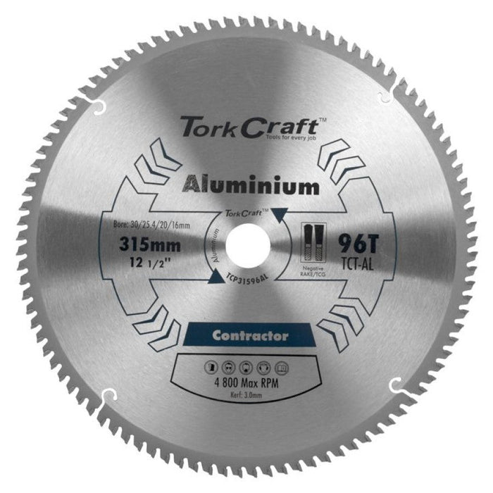 Tork Craft | Saw Blade TCT 315X96T 30/25,4/20/16mm Contractor Aluminium