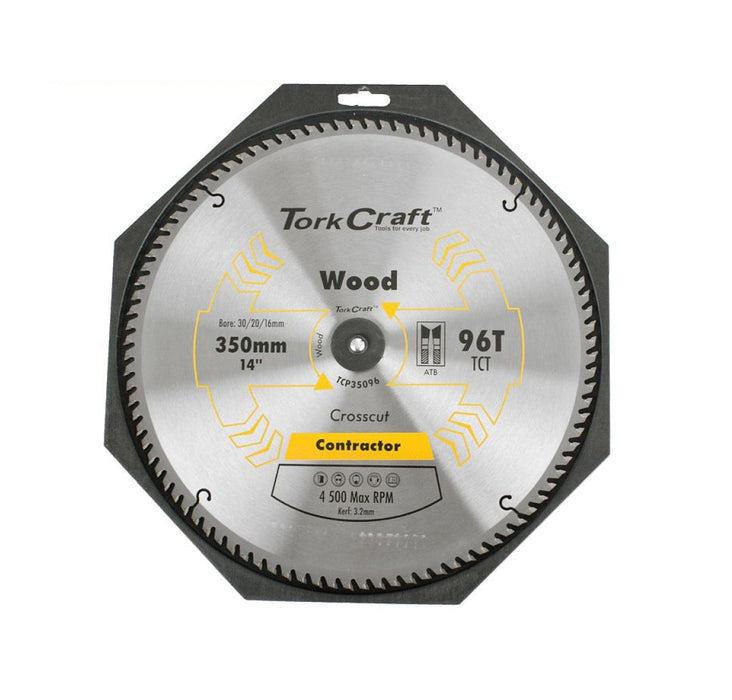 Tork Craft | Saw Blade TCT 350X96T 30/25,4mm Contractor Wood