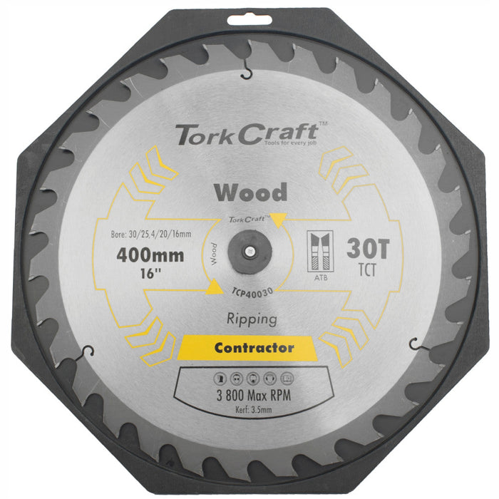 Tork Craft | Saw Blade TCT 400X30T 30/25,4/20/16mm Contractor