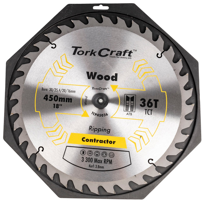 Tork Craft | Saw Blade TCT 450X36T 30/25,4mm Contractor