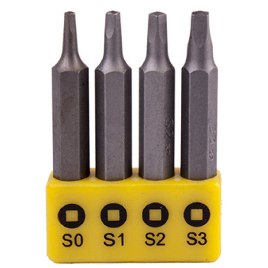 Tork Craft | Screwdriver Bit Set Square Recess 50mm Sq. 0, 1, 2 & 3 - 4Pc