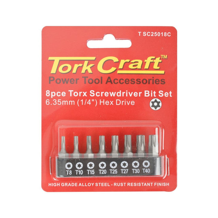 Tork Craft | Screwdriver Bits Torx Tamper Resistant Set 8Pc