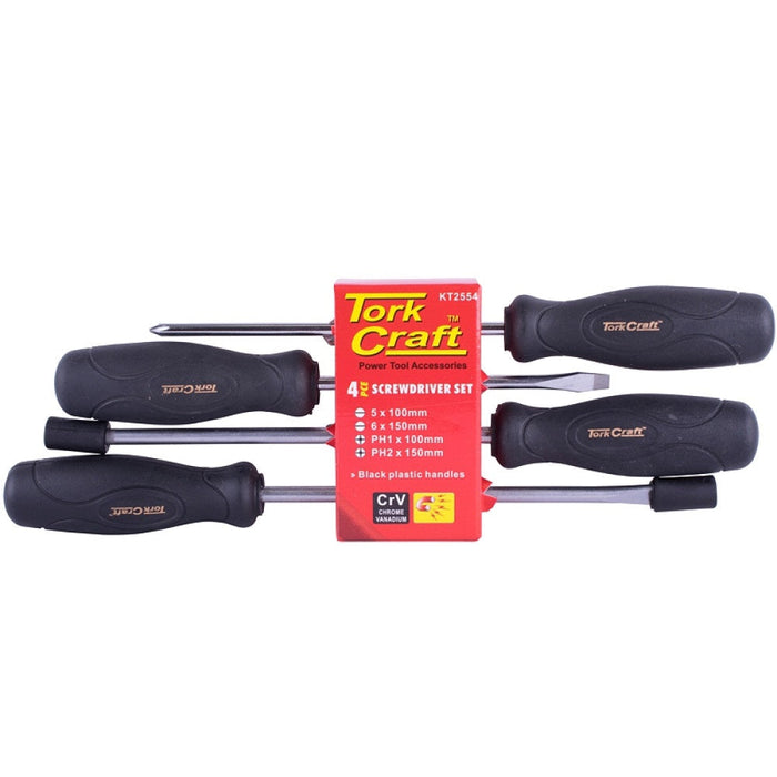 Tork Craft | Screwdriver Set Black Handle 4Pc