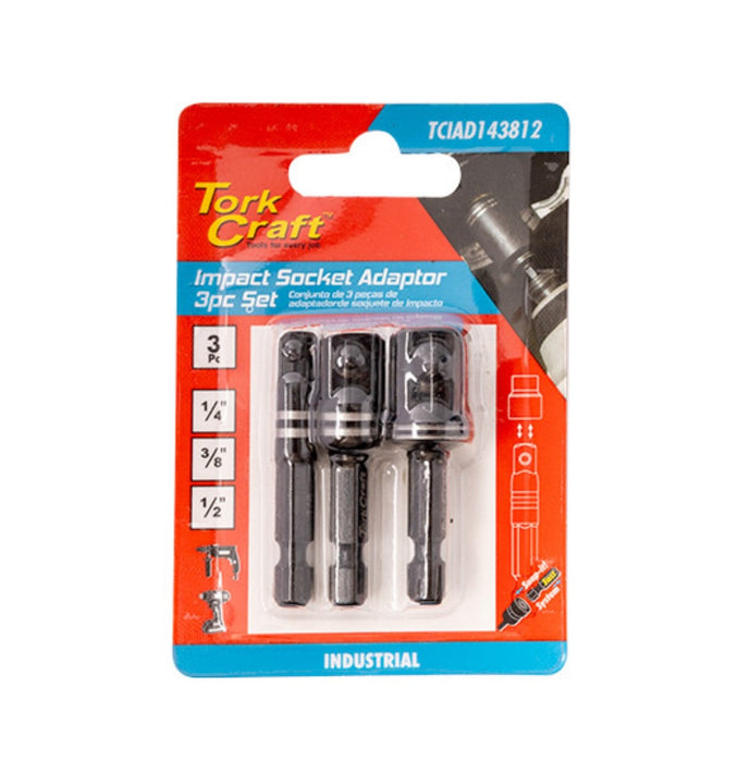 Tork Craft | Socket Adaptor Impact 3Pc Set 1/4" 3/8" 1/2"