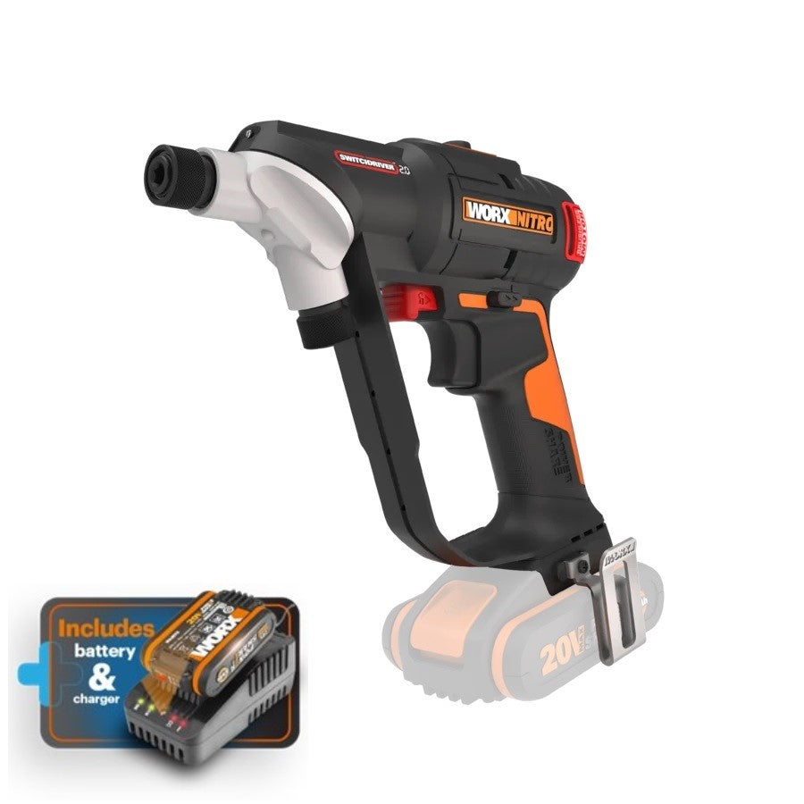 WORX Nitro 20V 2.0 Switchdriver 2 in 1 Drill Driver Incl