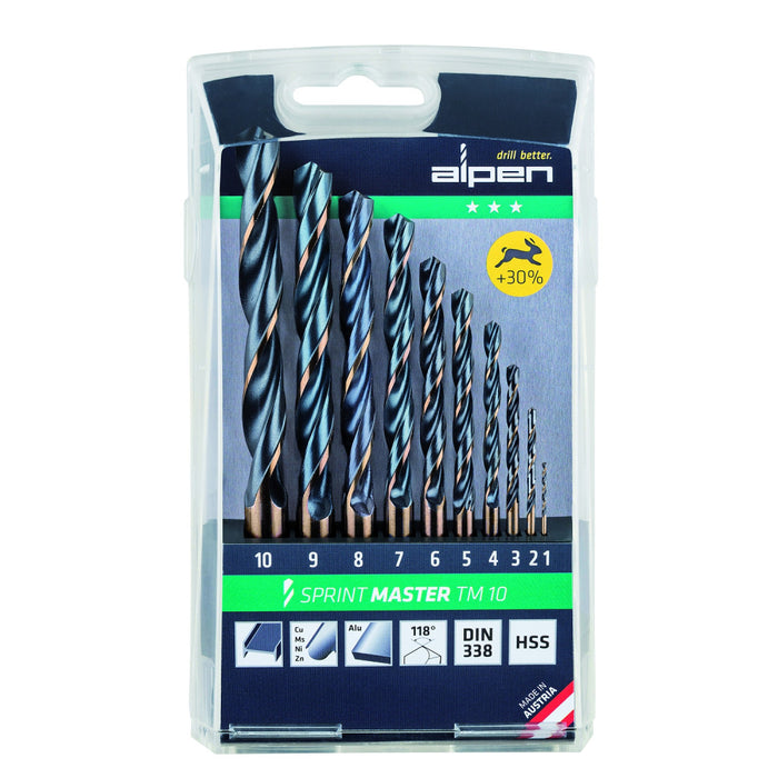 Alpen | Drill Bit Set Sprint Master TM10 1-10 X 1mm 10Pc