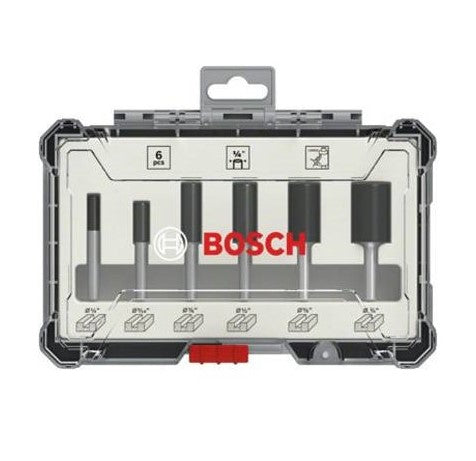 Bosch Router Bit Set 6Pc 1 4 Shank Straight BPM Toolcraft